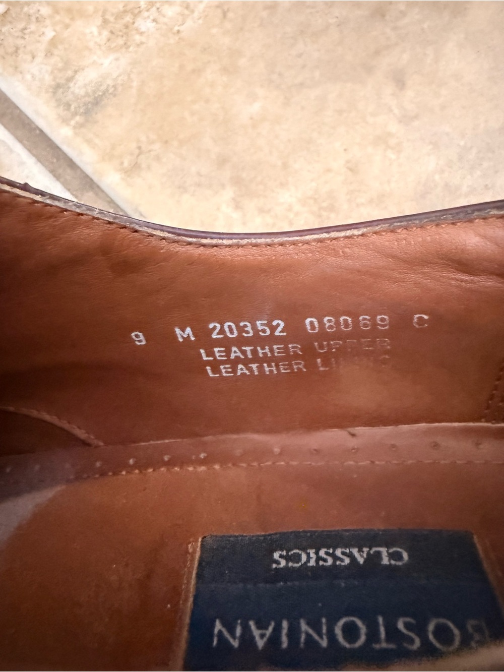 Oxford Dress Shoes 100% Leather Bostonian Classics Burgundy Cap Toe Men’s Size 9 - Picture 4 of 6